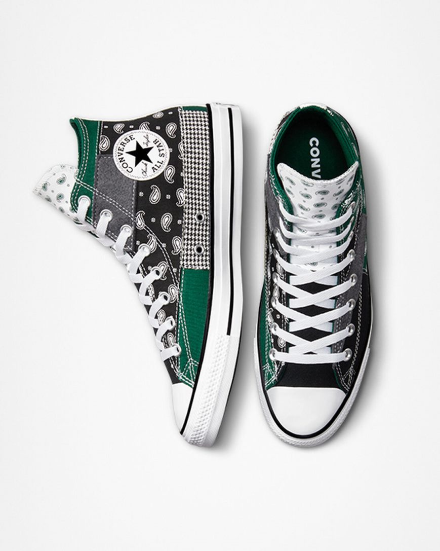 Tenisky Vysoke Converse Chuck Taylor All Star Hacked Patterns Panske Zelene Čierne Biele | SK RZQCY3